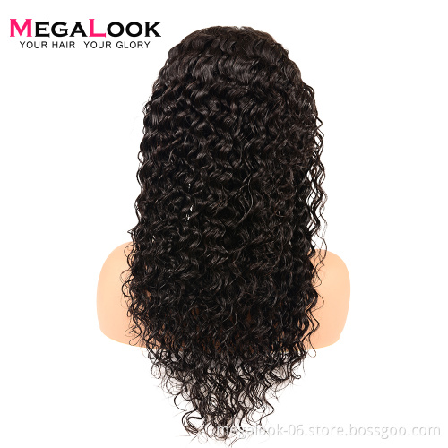 Megalook Hair Discounts Kim Kardashian High Density Heat Resistant Brazilian Human Hair Deep Wave Lace Wig